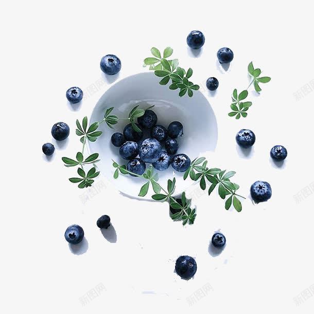 盘子里的蓝莓png免抠素材_新图网 https://ixintu.com 植物 水果 盘子 绿叶 蓝莓