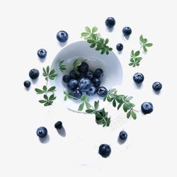 盘子水果盘子里的蓝莓高清图片
