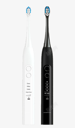 电动充电式黑白两色电动牙刷高清图片