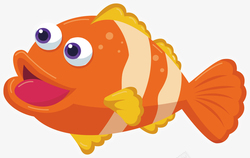 可爱的金鱼可爱卡通热带鱼矢量图高清图片