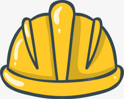 工地工作者黄色闪耀卡通安全帽高清图片