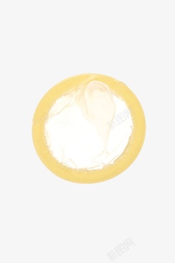 一次性物品黄色边缘的避孕套实物高清图片