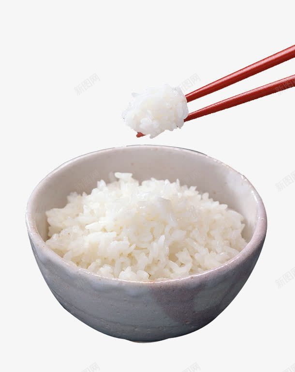 米饭png免抠素材_新图网 https://ixintu.com 主食 大米 白米饭 筷子
