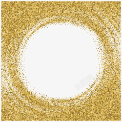 时尚圆圈金色流沙圆形边框矢量图高清图片