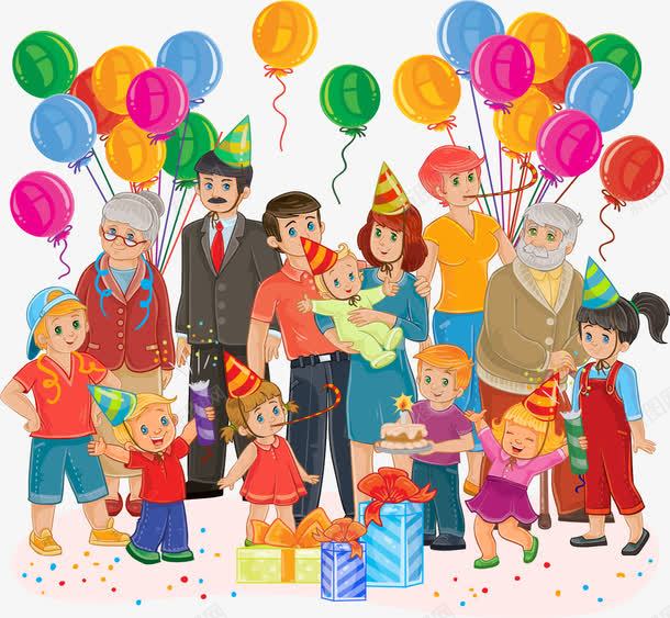 手绘卡通生日派对png免抠素材_新图网 https://ixintu.com 卡通 手绘 气球 生日派对 聚会 装饰