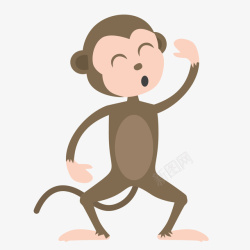 可爱小猴卡通可爱的小猴子矢量图高清图片
