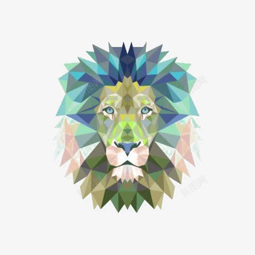 几何狮子png免抠素材_新图网 https://ixintu.com 三角 几何 动物 卡通 手绘 插画 狮子