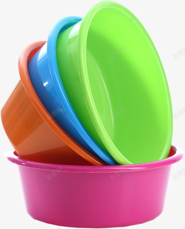 彩色塑料盆png免抠素材_新图网 https://ixintu.com 产品实物 塑料盆 彩色 装物