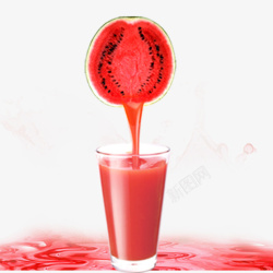 西瓜种子红色圆弧西瓜汁元素高清图片