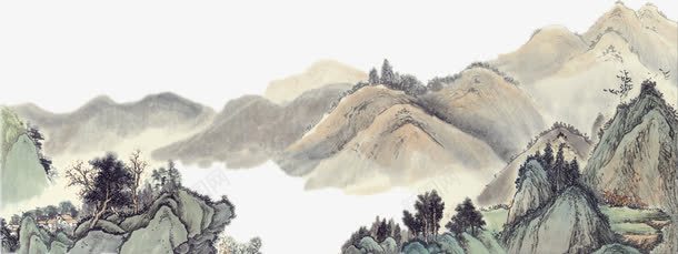 水墨山水画png免抠素材_新图网 https://ixintu.com 传统风景画 山 山水画 树 水墨画