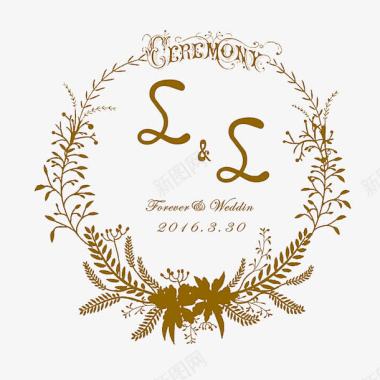 小清新秋季树叶婚礼logo图标图标