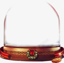 玻璃小瓶子圣诞节音乐盒透明罩高清图片
