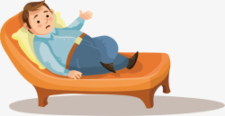 矢量躺椅不运动的胖男士高清图片