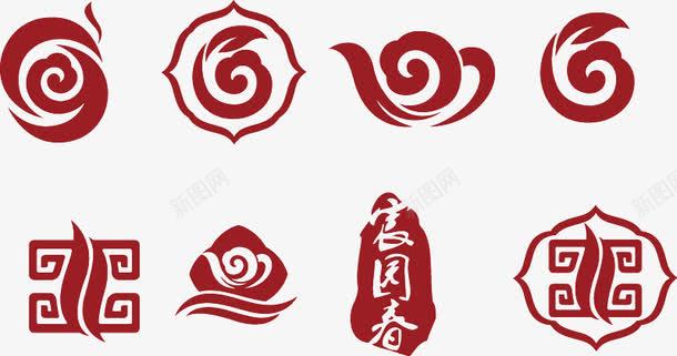 古典茶文化纹样标志png免抠素材_新图网 https://ixintu.com 古典 红色 纹样 茶文化