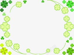 四叶草边框绿色春季四叶草框架高清图片