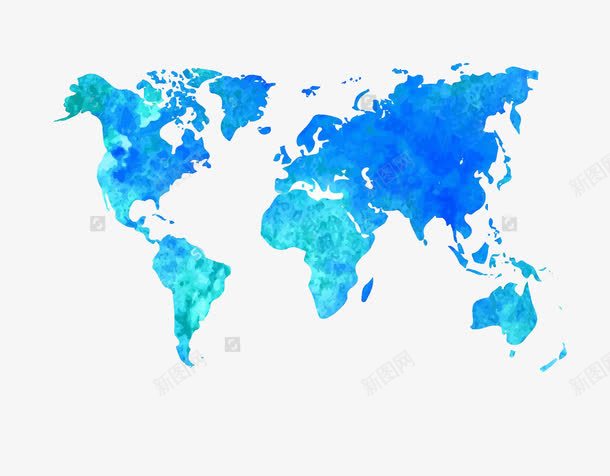 萤光渐变式地图png免抠素材_新图网 https://ixintu.com 亚洲 海洋 蓝色 陆地