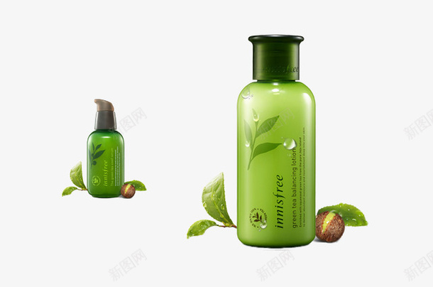 化妆品包装水油平衡png免抠素材_新图网 https://ixintu.com 化妆品 女人 瓶子 绿色