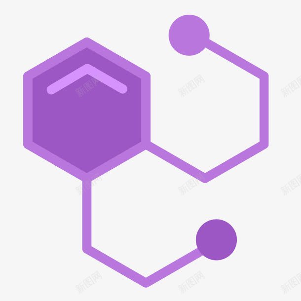 紫色手绘的六边形png免抠素材_新图网 https://ixintu.com 六角形科技 六边形 几何 圆形 实验细胞 效果图 科技 装饰图