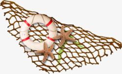 渔网的的海星图片渔网游泳圈海星夏天高清图片