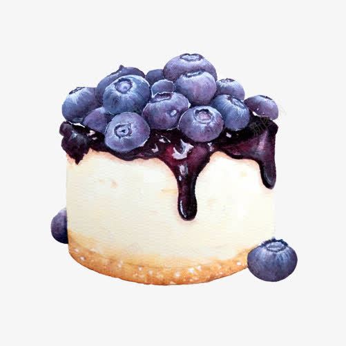 蓝莓烤面包手绘画片png免抠素材_新图网 https://ixintu.com 手绘美食 甜味 甜点 蓝莓口味 面包