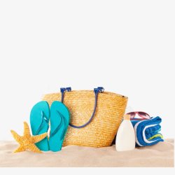 编织袋免抠素材海滩高清图片