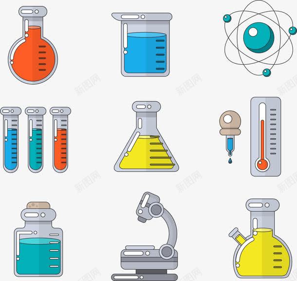 9款创意化学研究元素png图片免费下载 素材7iiqewgve 新图网