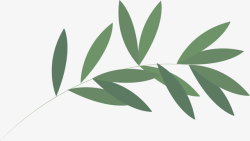 卡通竹叶素材绿色竹子枝条矢量图高清图片