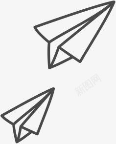 黑色线条纸飞机装饰元素png免抠素材_新图网 https://ixintu.com 元素 线条 装饰 飞机 黑色