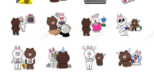 可爱卡通动物熊兔子多表情标图标png_新图网 https://ixintu.com 兔子 动物 卡通 可爱 图标 表情 设计