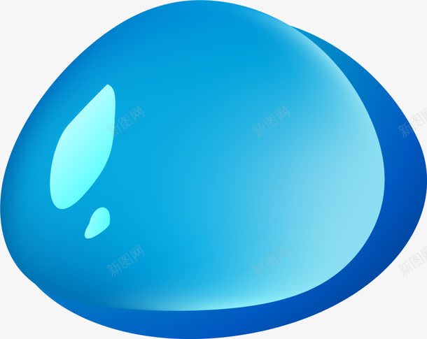 蓝色卡通水滴png免抠素材_新图网 https://ixintu.com 卡通水滴 水珠 流体 液体 蓝色水滴 装饰图案