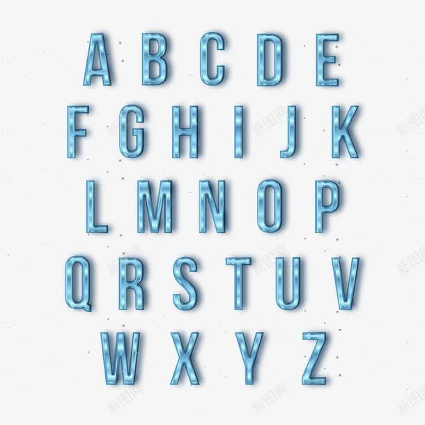 26个蓝色冰晶字母png免抠素材_新图网 https://ixintu.com 26个英文字母 26个蓝色冰晶字母 冰晶字母 英文字母艺术字
