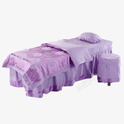 紫色棉美容床美容床高清图片