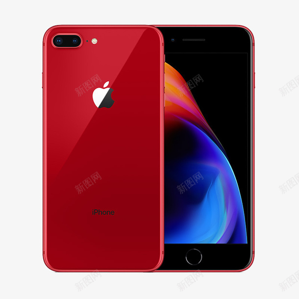 红色苹果8Plus手机png免抠素材_新图网 https://ixintu.com Apple苹果 产品实物 免抠PNG 数码家电 智能手机 红色苹果8Plus手机