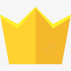 扁平皇冠素材黄色几何皇冠卡通图标高清图片