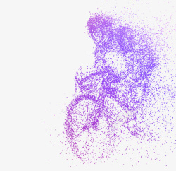 自行车免扣图骑自行车的水彩人物高清图片