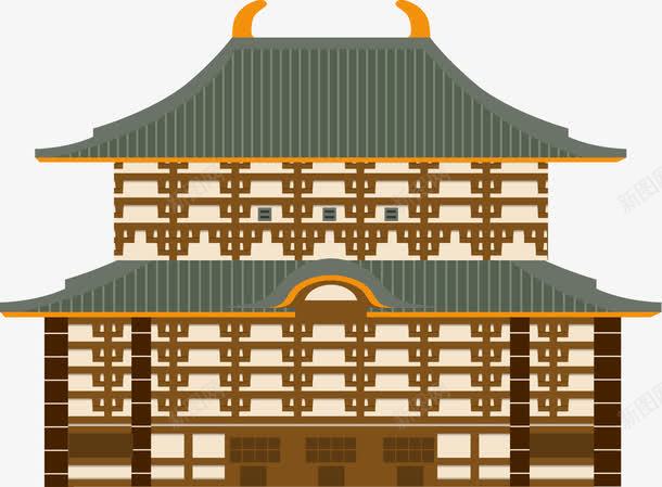 日本传统建筑png免抠素材_新图网 https://ixintu.com 扁平化 文化建筑 日本传统 服饰 矢量图案 鼓楼