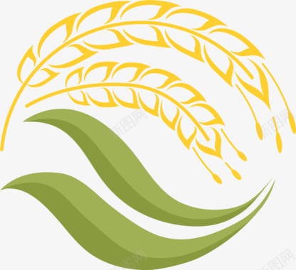 麦穗logo图标矢量图图标