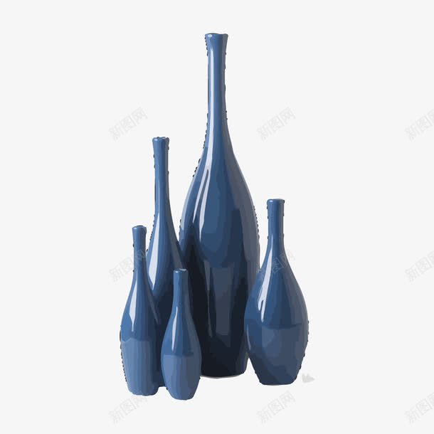 很多蓝色花瓶png免抠素材_新图网 https://ixintu.com 产品实物 家居摆件 花瓶 蓝色