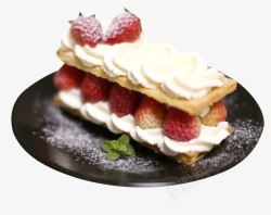 奶油草莓拿破仑小蛋糕素材