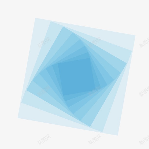 蓝色旋转方块png免抠素材_新图网 https://ixintu.com 蓝色 蓝色方块 蓝色渐变