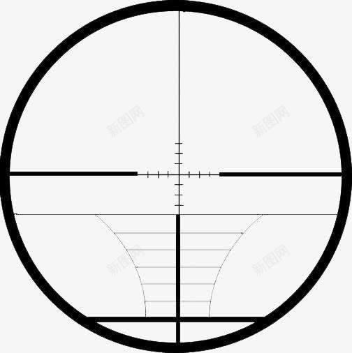黑色线条瞄准镜png免抠素材_新图网 https://ixintu.com 免扣元素 点准星 狙击镜头 瞄准镜 线条 黑色