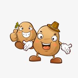 卡通蔬菜笑脸表情PNG可爱的土豆矢量图高清图片