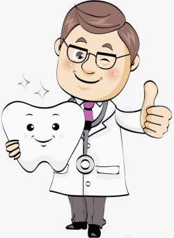 牙齿诊断竖大拇指的牙医高清图片
