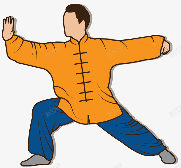 com 中华武术 卡通太极拳 卡通武术 太极 太极小人 小人 扁平风格