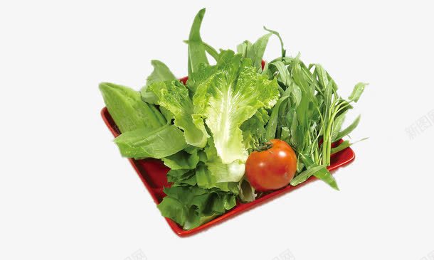 一盘蔬菜png免抠素材_新图网 https://ixintu.com 火锅食材 生菜 绿色 蔬菜 西红柿 青菜