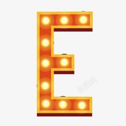 E字体设计数字字母字母E霓虹灯字体高清图片