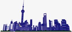 艺术构图卡通彩夜景上海城市矢量图高清图片