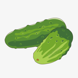 卡通黄瓜手绘绿色食品青瓜高清图片