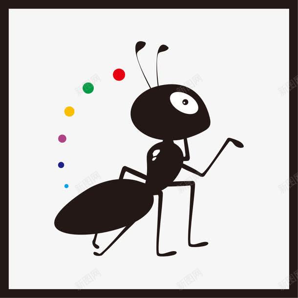 可爱卡通小蚂蚁png免抠素材_新图网 https://ixintu.com 创意设计 卡通 可爱 小蚂蚁 时尚