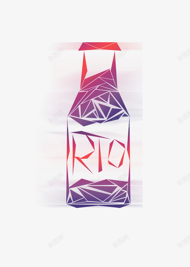 酒瓶RIO创意psd免抠素材_新图网 https://ixintu.com 拼接 渐变 酒 酒瓶 酒瓶涂鸦